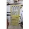 Image 1 : Antique Wooden Interior Door with 4 Glass Panes over 6 Panels, Green Painted Finish