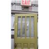 Image 2 : Antique Wooden Interior Door with 4 Glass Panes over 6 Panels, Green Painted Finish
