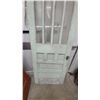 Image 5 : Antique Wooden Interior Door with 4 Glass Panes over 6 Panels, Green Painted Finish
