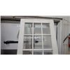 Image 2 : Vintage White-Painted 15-Light Wooden French Door with Antique Doorknob One Glass Panel Missing