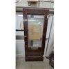 Image 1 : Vintage Wooden Door with Glass Panel, Brass Mail Slot, and Surface-Mounted Lock