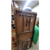 Image 2 : Brown Rectangular Folding Table with Wood-Grain Laminate Top and Metal Folding Legs 30 x 72"