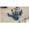 Image 4 : Spring Lock Boat Seat Pedestal, 2 Fishing Rods & 3 Reels, Rond's Marine Tumblers & Koozies, & More