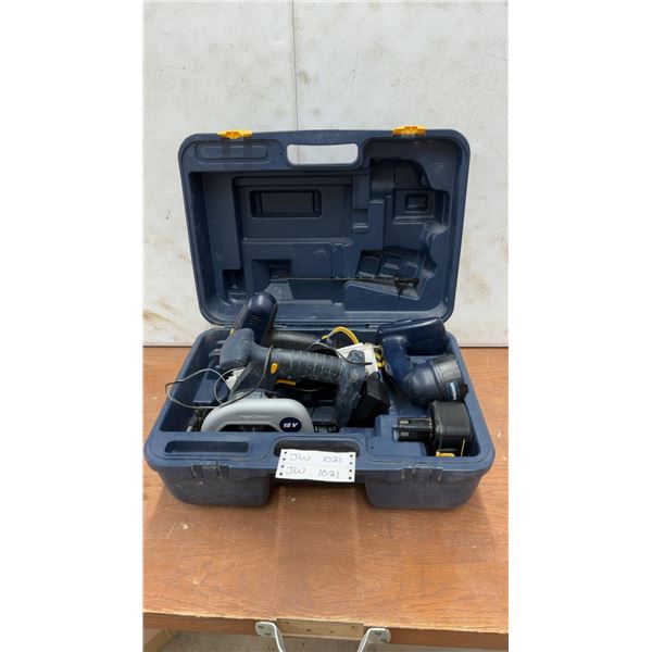 Mastercraft 18V Cordless Tool Kit: Drill, Circular Saw, Flashlight, Battery, Charger & Case