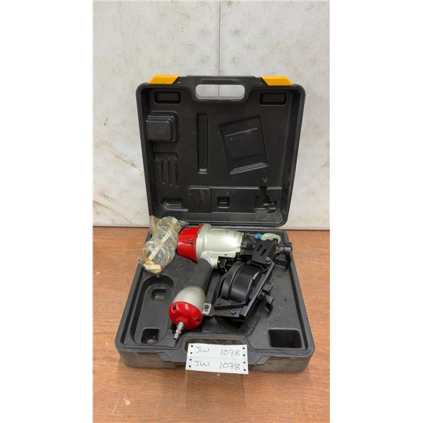 Coil Roofing Nailer with Safety Glasses & Hard Case