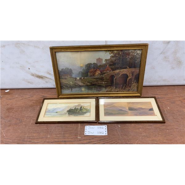Alfred De Breanski "Moonlight in the Village" Exact Match, Mutual Art & 2 Watercolors
