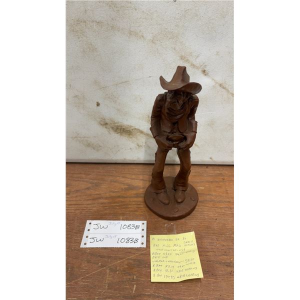 A Wetherbee Jr. '86 Red Mill Mfg. Hand-Crafted USA Cowboy Figurine