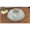 Image 3 : Ironstone China Pitcher (Has Cracks) and 2 Roof Lights w/ Glass Shades
