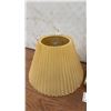 Image 5 : Pair of Table Lamps w/Pleated Shade: White Ceramic Urn Lamp w/Pastoral Scene & Cream Lamp