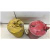 Image 3 : Two Vintage Metal Gas Cans: With "GASOLINE" Stenciled