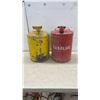 Image 4 : Two Vintage Metal Gas Cans: With "GASOLINE" Stenciled
