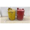 Image 6 : Two Vintage Metal Gas Cans: With "GASOLINE" Stenciled