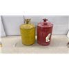 Image 7 : Two Vintage Metal Gas Cans: With "GASOLINE" Stenciled