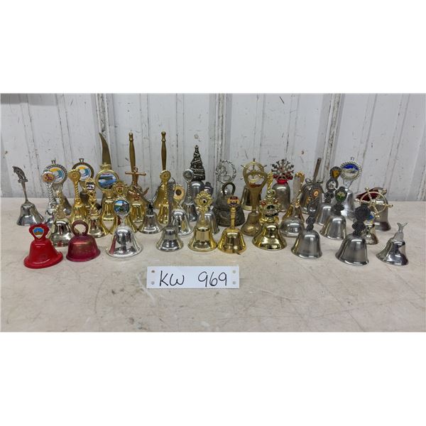 Collection of Assorted Souvenir Bells, Metal, Various Themes and Destinations