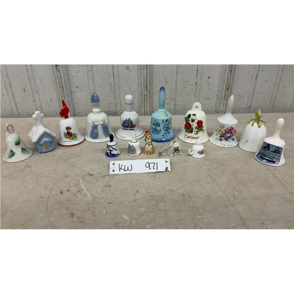 Collection of Assorted Ceramic and Porcelain Decorative Souvenir Bells