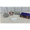 Image 1 : Vintage Condiment Coaster Sets, Strawberry Salt and Pepper Shakers, Brass Shakers in Velvet Box
