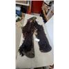 Image 1 : Pair of Vintage Wooly Buffalo Chaps with Dark Shaggy Fur, Leather Backing