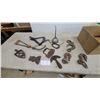 Image 1 : Antique Cast Iron Trivet, Axe Head, Hide Scraper Knives, Hooks and More