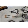 Image 5 : Antique Cast Iron Trivet, Axe Head, Hide Scraper Knives, Hooks and More