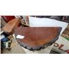 Image 3 : Pair of Rustic Handmade Live-Edge Wood Standswith Natural Bark Edge and Branch Legs 20 x 33 x 15"