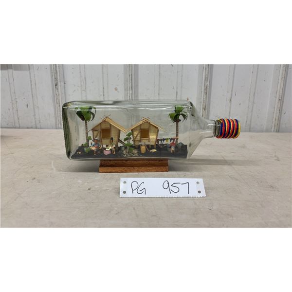 Tourist Art/Folk Art Whimsy Diorama in a Bottle -11.5" Long