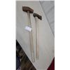 Image 1 : Vintage Sledgehammer with Wooden Handle and Felling Axe with Wooden Handle