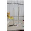 Image 1 : Two Industrial Floor Squeegees with Long Wooden Handles and Wide Metal Frames with Rubber Blades