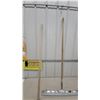 Image 4 : Two Industrial Floor Squeegees with Long Wooden Handles and Wide Metal Frames with Rubber Blades