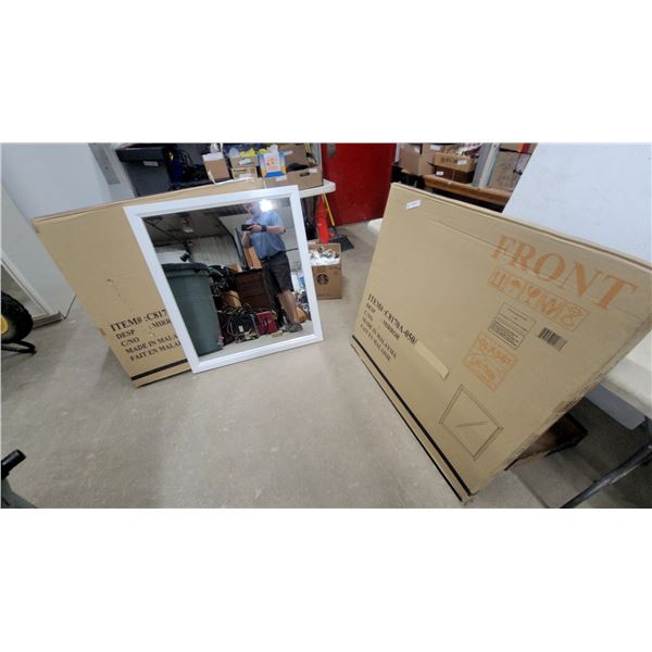 2xForemost C8170A-050 White Framed Decorative Wall Mirror 35 x 39"