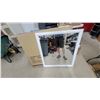 Image 1 : 2x White-Framed Wall Mirror, Model C8170A-050 35 x 39"