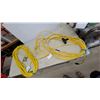 Image 1 : Two Yellow Heavy-Duty 12/3 Extension Cords with Triple-Outlet Connectors,1) 100' 1)25'