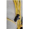 Image 5 : Two Yellow Heavy-Duty 12/3 Extension Cords with Triple-Outlet Connectors,1) 100' 1)25'