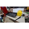 Image 1 : EcoSpike Ground Anchor, Diesel Fuel Can, and Plastic Utility Sled with Rope 43" Long