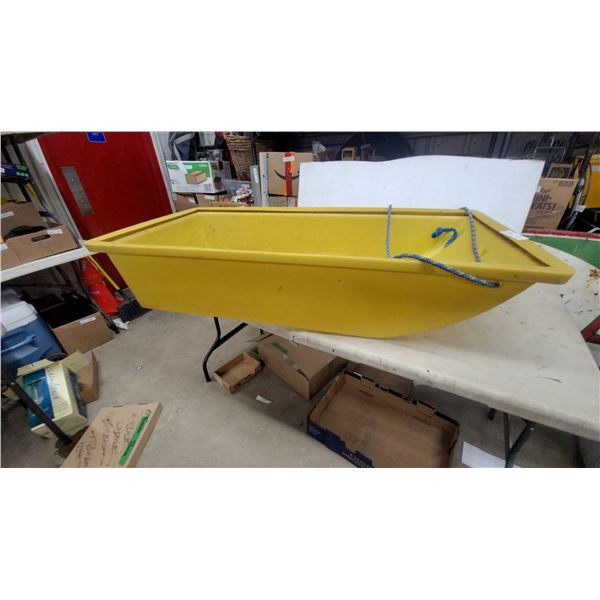 Yellow Utility Hauling Sled with Blue Pull Rope 50" Long