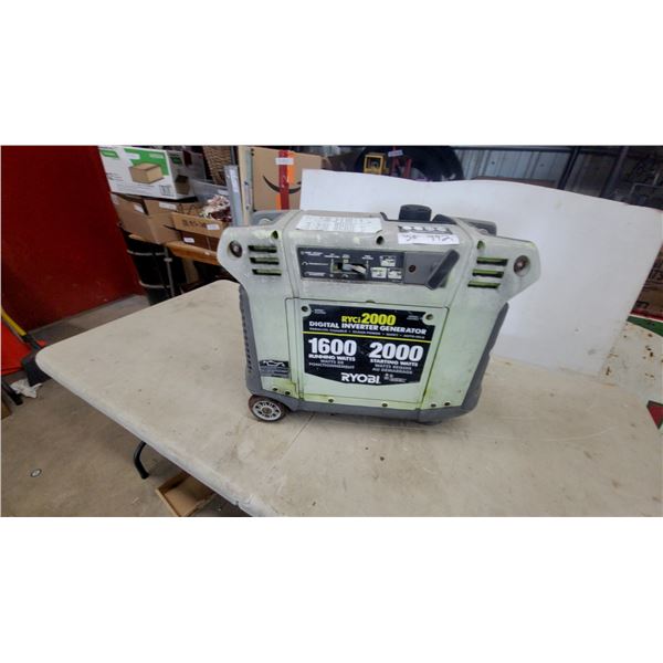 Ryobi RYCi2000 Digital Inverter Generator, 1600 Running Watts, 2000 Starting Watts