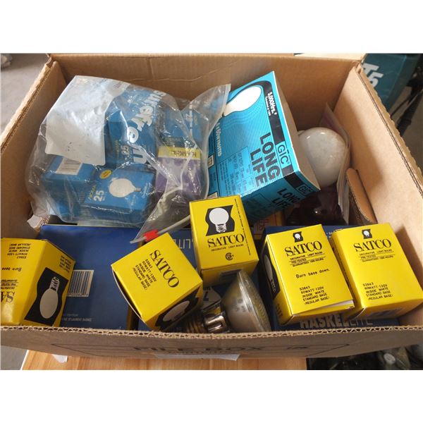 Box Of Assorted Light Bulbs