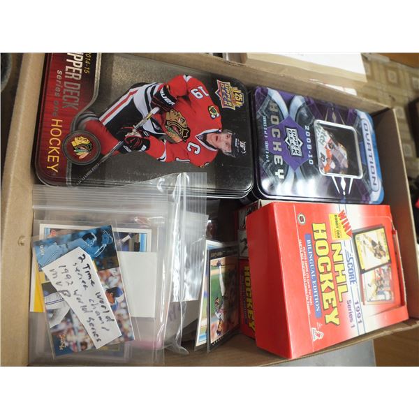 Box Of assorted Baseball / Hockey / Elvis Cards