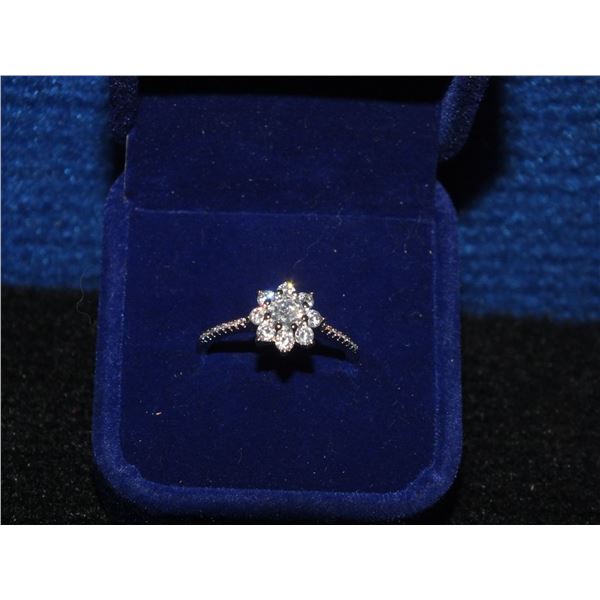 Size 9 Cubic Zirconia Lotus Flower Ring