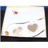 Image 1 : Gold Tone Necklace w/ Heart Pendant w/ Brooch & Two Together Forever Heart Coins