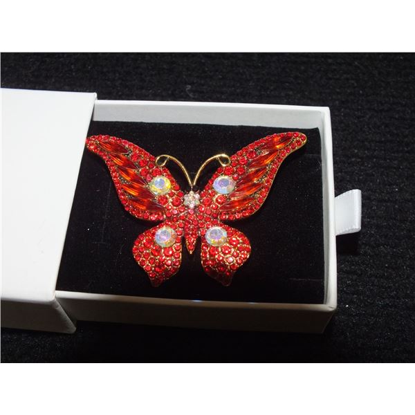 Red Rhinestone Butterfly
