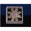 Image 1 : Double Layered Flower w/ Pink and Clear Rhinestones