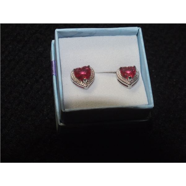 New Heart Shaped Earrings w/ rhinestones