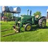 Image 1 : JD 3020 gas tractor, 65HP. 8 spd c/w 148 loader with forks & bucket, Replaced steering valve( 2025).