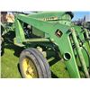 Image 9 : JD 3020 gas tractor, 65HP. 8 spd c/w 148 loader with forks & bucket, Replaced steering valve( 2025).