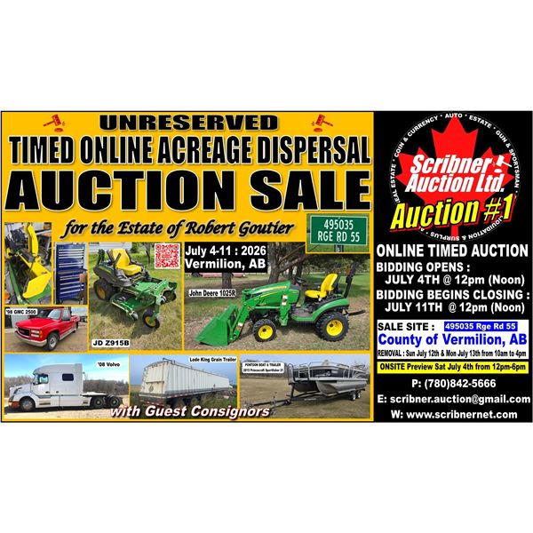 AUCTION #1 : JULY 11th ESTATE OF ROBERT GOUTIER
