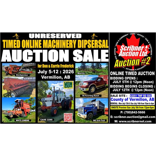 AUCTION #2 : JULY 12th : DON & CARRIE FREDERICK