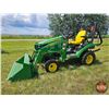 Image 1 : TRACTOR : 2018 John Deere 1025R : 4WD : Diesel 3pt Hitch : w/120R JD FEL