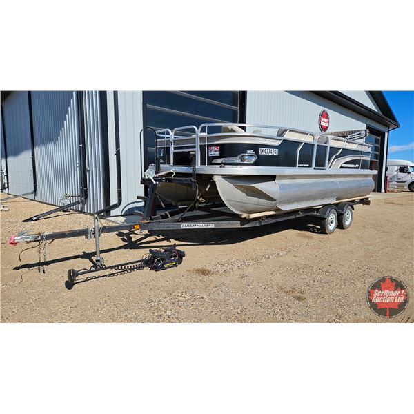 PONTOON BOAT & TRAILER : 2015 Princecraft Sportfisher 21 : Smarthauler Trailer : Mercury 60HP