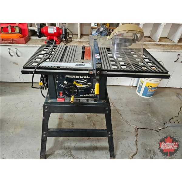 Table Saw w/Stand : Mastercraft 10" c/w Face Shield (Measures: 35"H x 35"W)