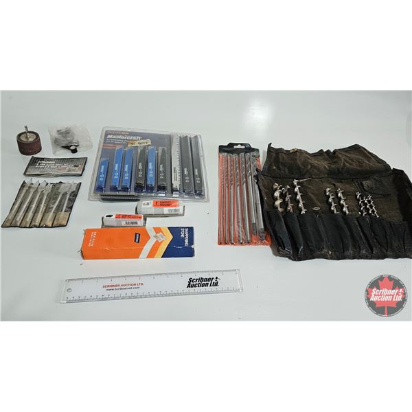 Grouping : Reciprocating Saw Blades; Drill Bit Set; Brad Point Wood Bit Set; Sharpening Stone; etc!